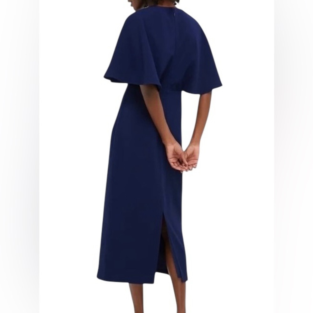 Tuckernuck Navy Blue Midi Dress with Capelet - Picture 2 of 6